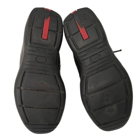 Prada America’s Cup Black Calfskin Leather & Mesh Low Top Sneaker Men's Size 7 - Picture 14 of 14